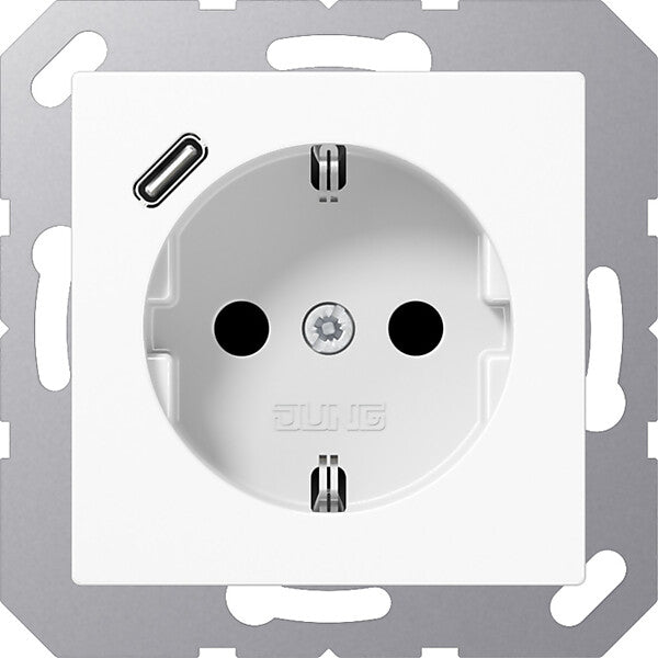 JUNG SCHUKO Steckdose mit USB Typ C A 1520-18 C WW